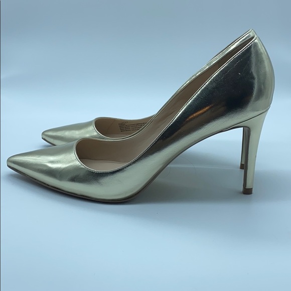 Pure Navy Gold Pumps Size 10M - Picture 2 of 5